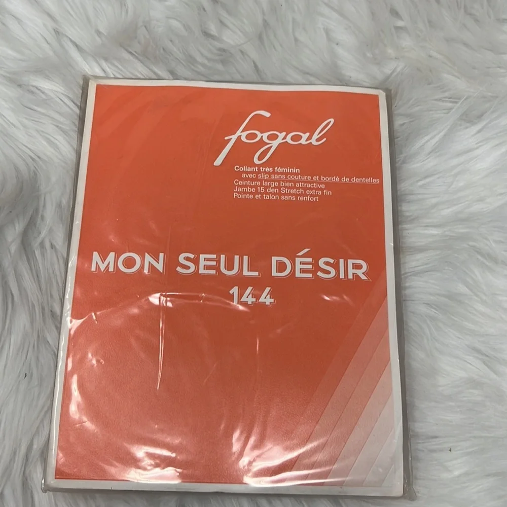 Fogal Mon Seul Désir 144 Pantyhose Taupe Size S Lace 15 Denier Swiss NIP